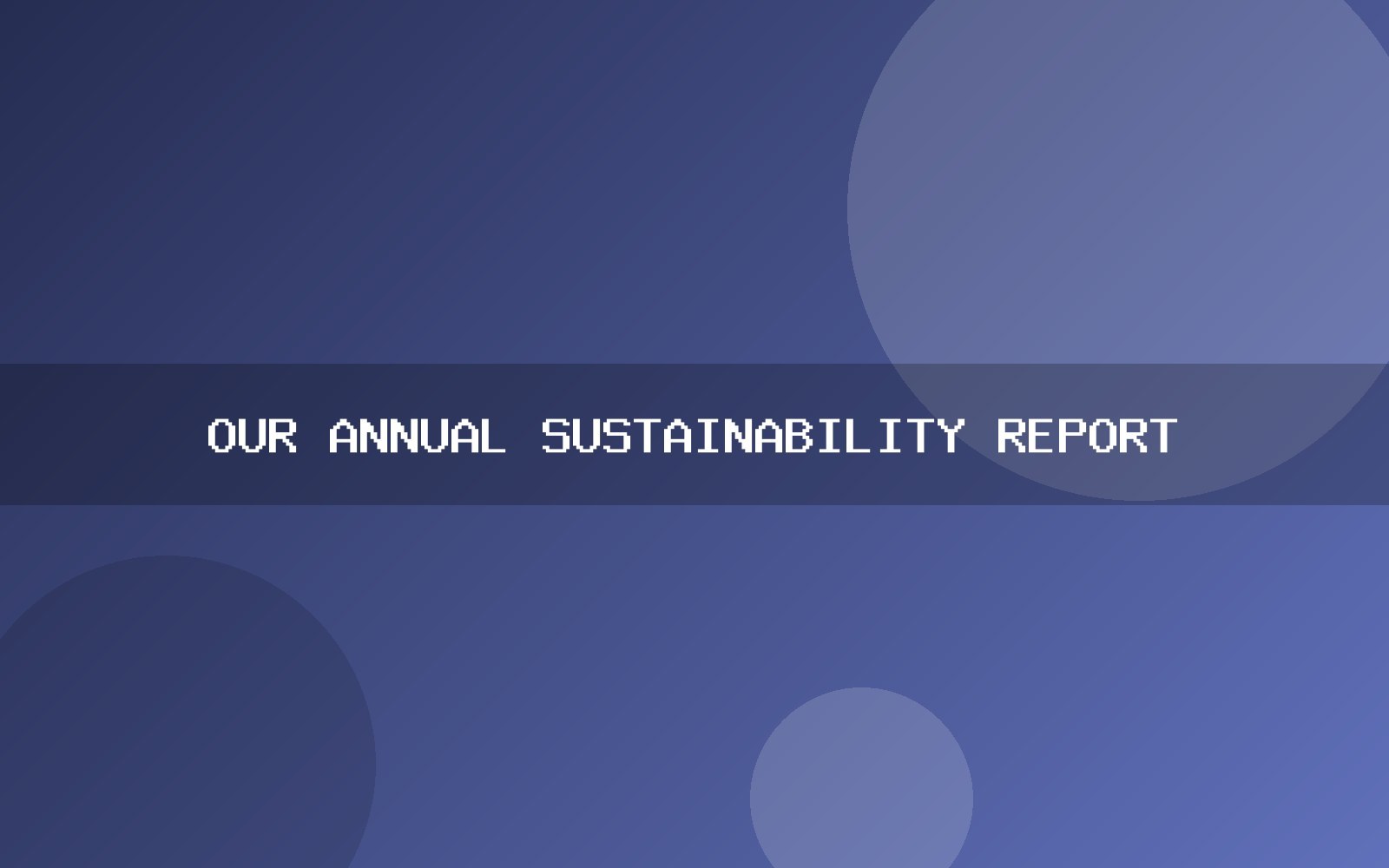 Our annual sustainability report